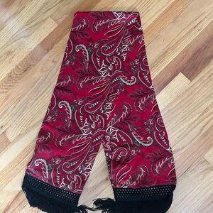 Dana Buchman Sill Red and Black Paisley Scarf